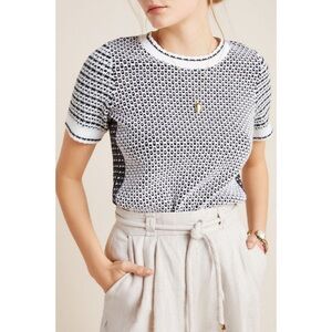 Anthropologie Black and White Short Sleeve Tee